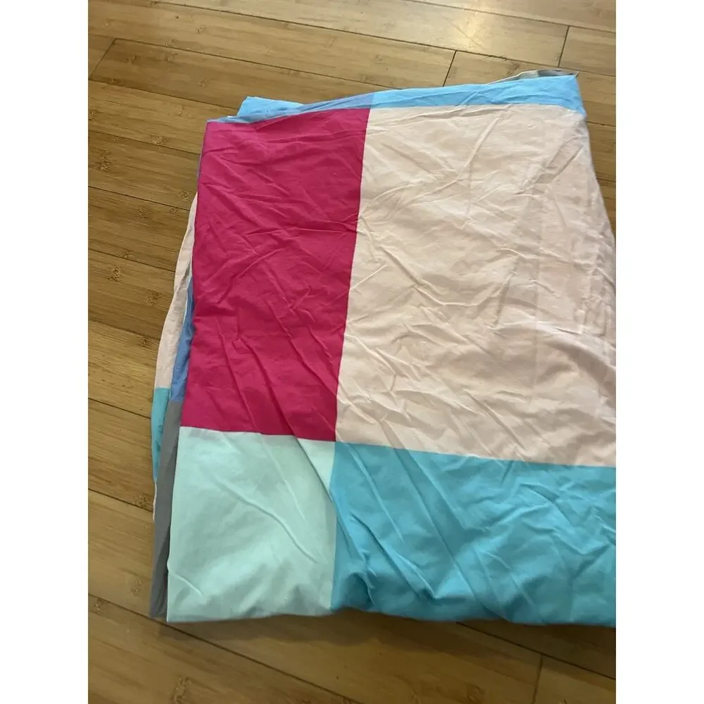 Ikea BRUNKRISSLA Oversized Queen Duvet Cover Cotton Checked Color Block